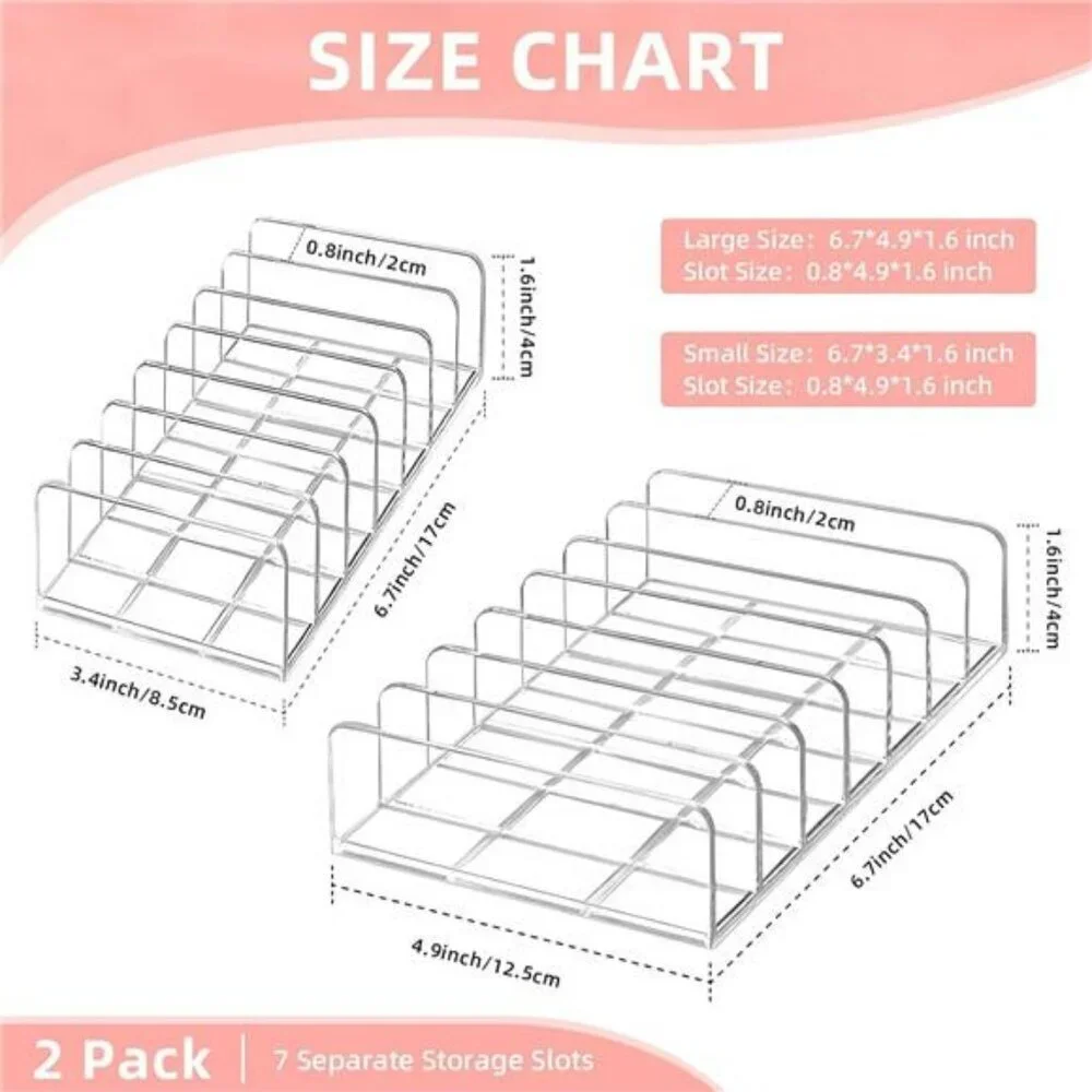 Clear Acrylic Eyeshadow Palette Organizer Makeup Display Holder Set of 2